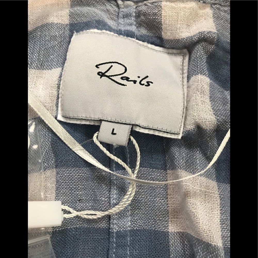 NWT Rails Athena Periwinkle Check Top - Picture 6 of 9